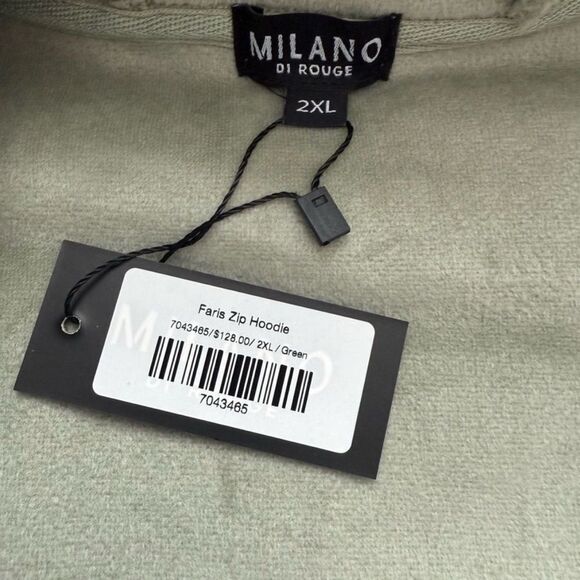 New Milano Di Rouge Faris Zip Hoodie Mint Green Size 2XL - Picture 4 of 5